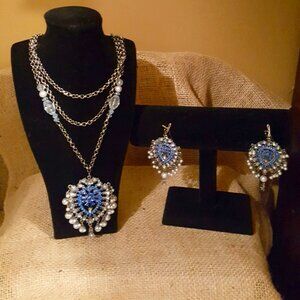 Blue & SIlver, Teardrop Shaped Set